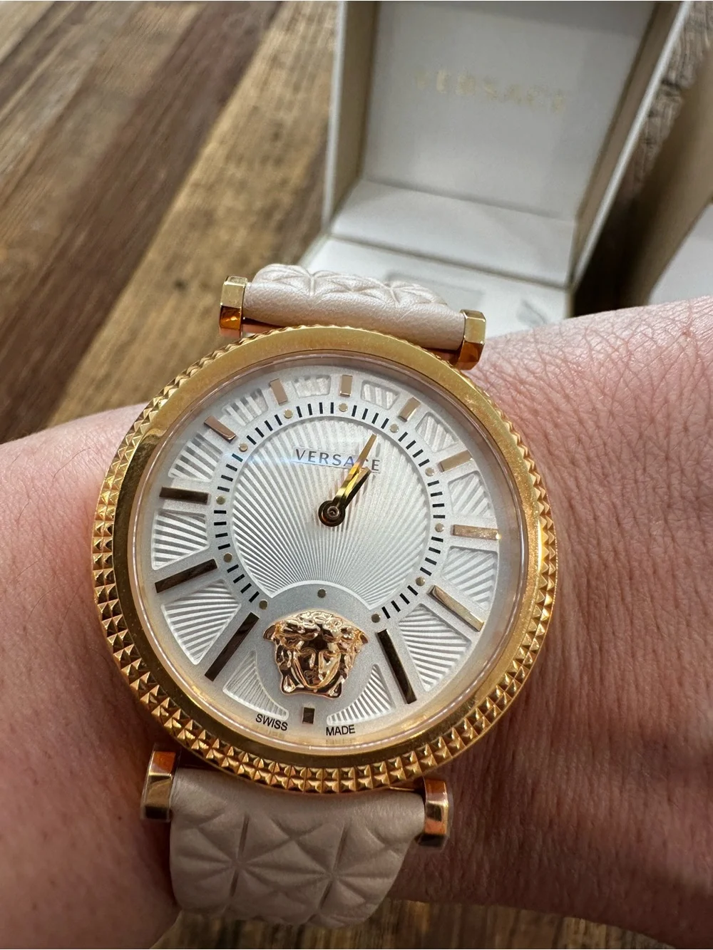 Versace Gold and Beige Women's Watch